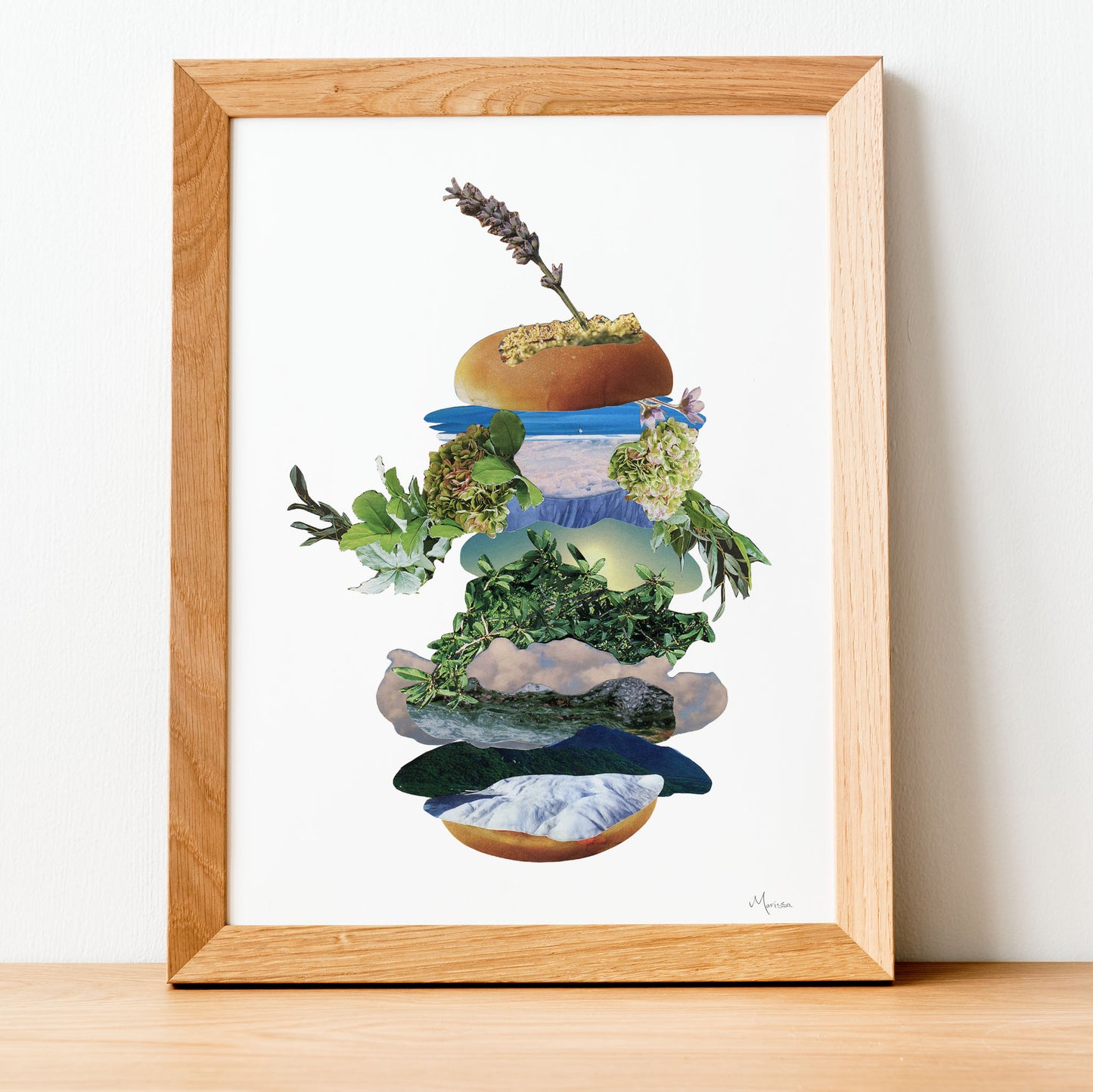 Botanical Burger - Collage Art Print