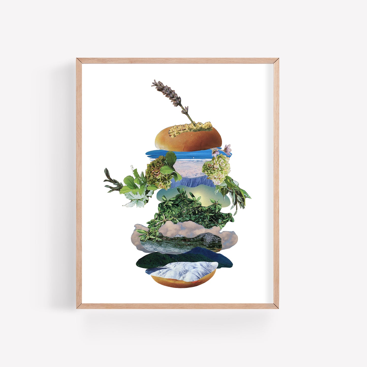 Botanical Burger - Collage Art Print