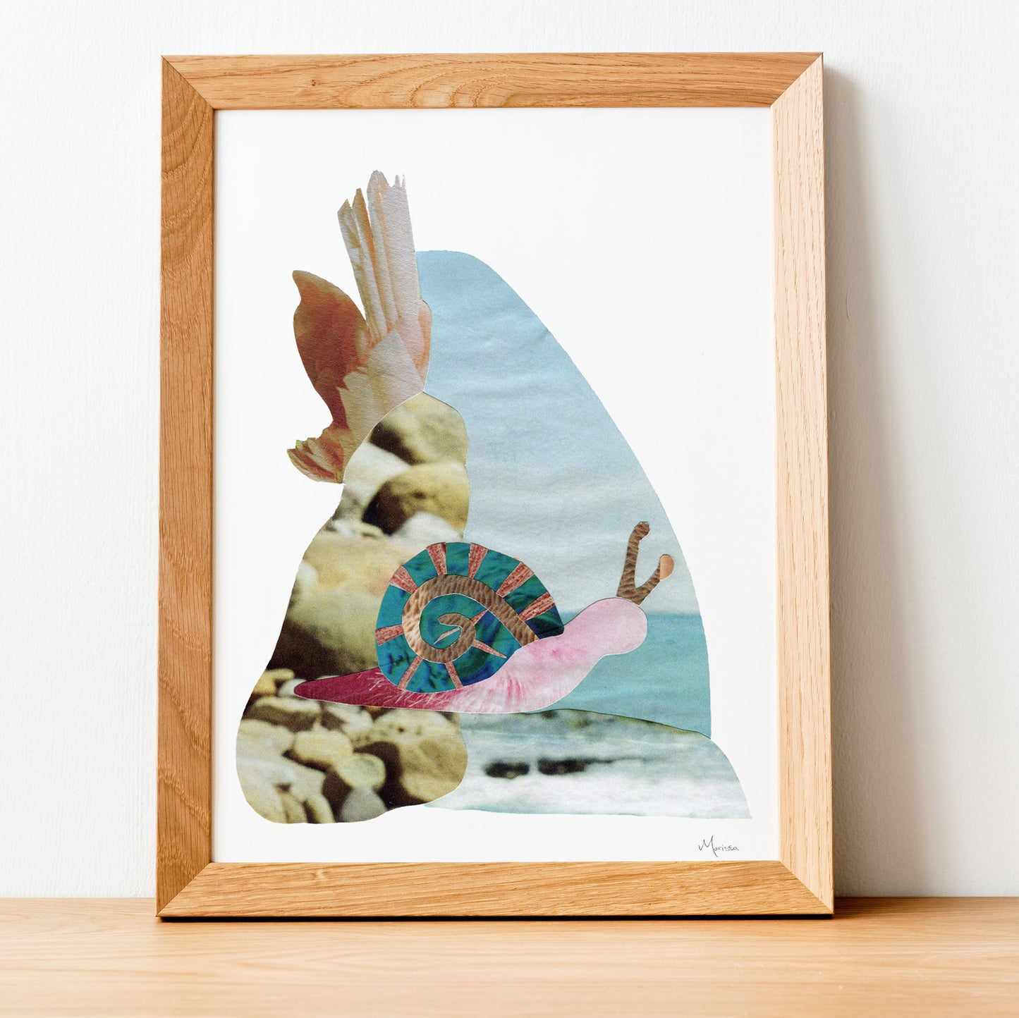 Breezy in Waves - Collage Art Print