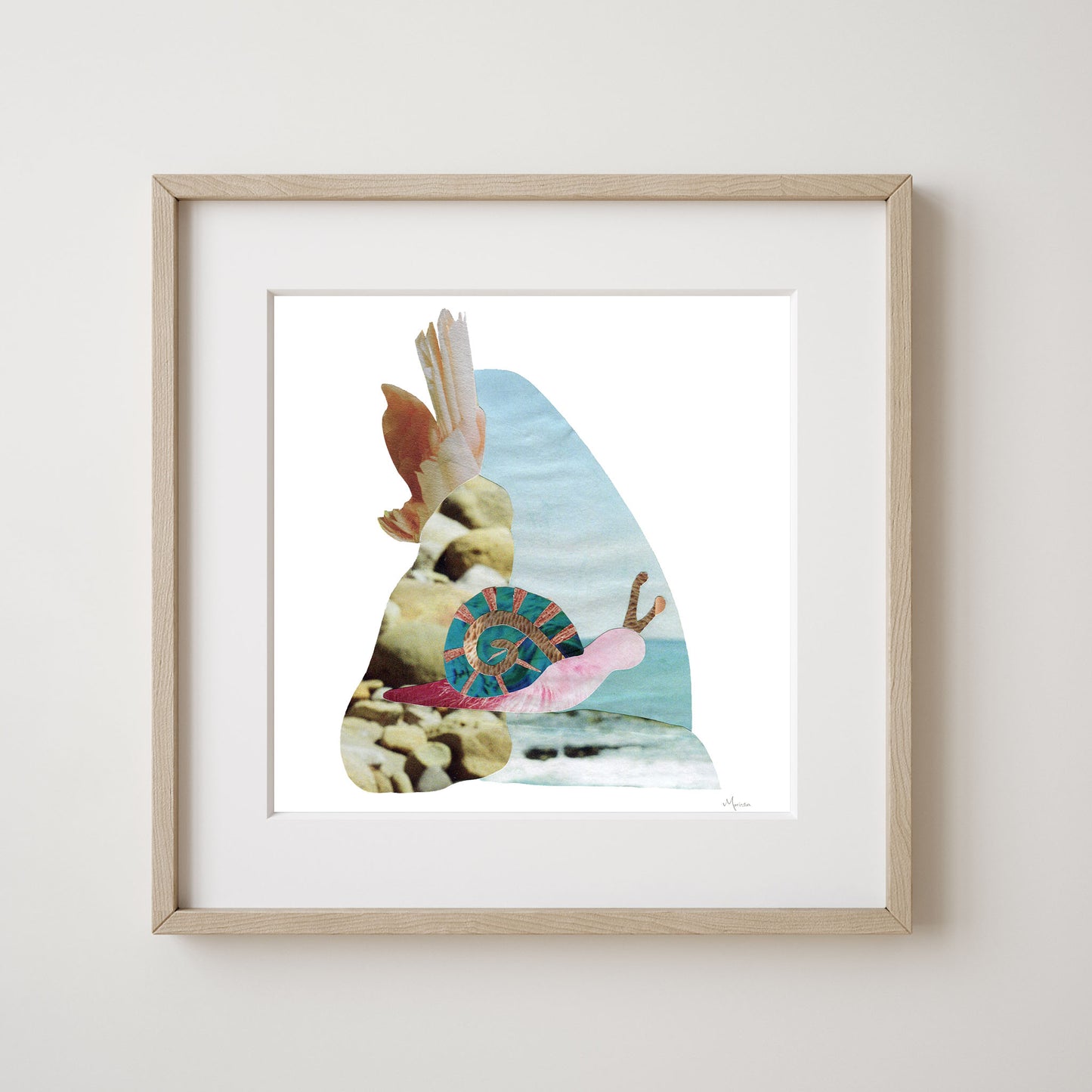 Breezy in Waves - Collage Art Print