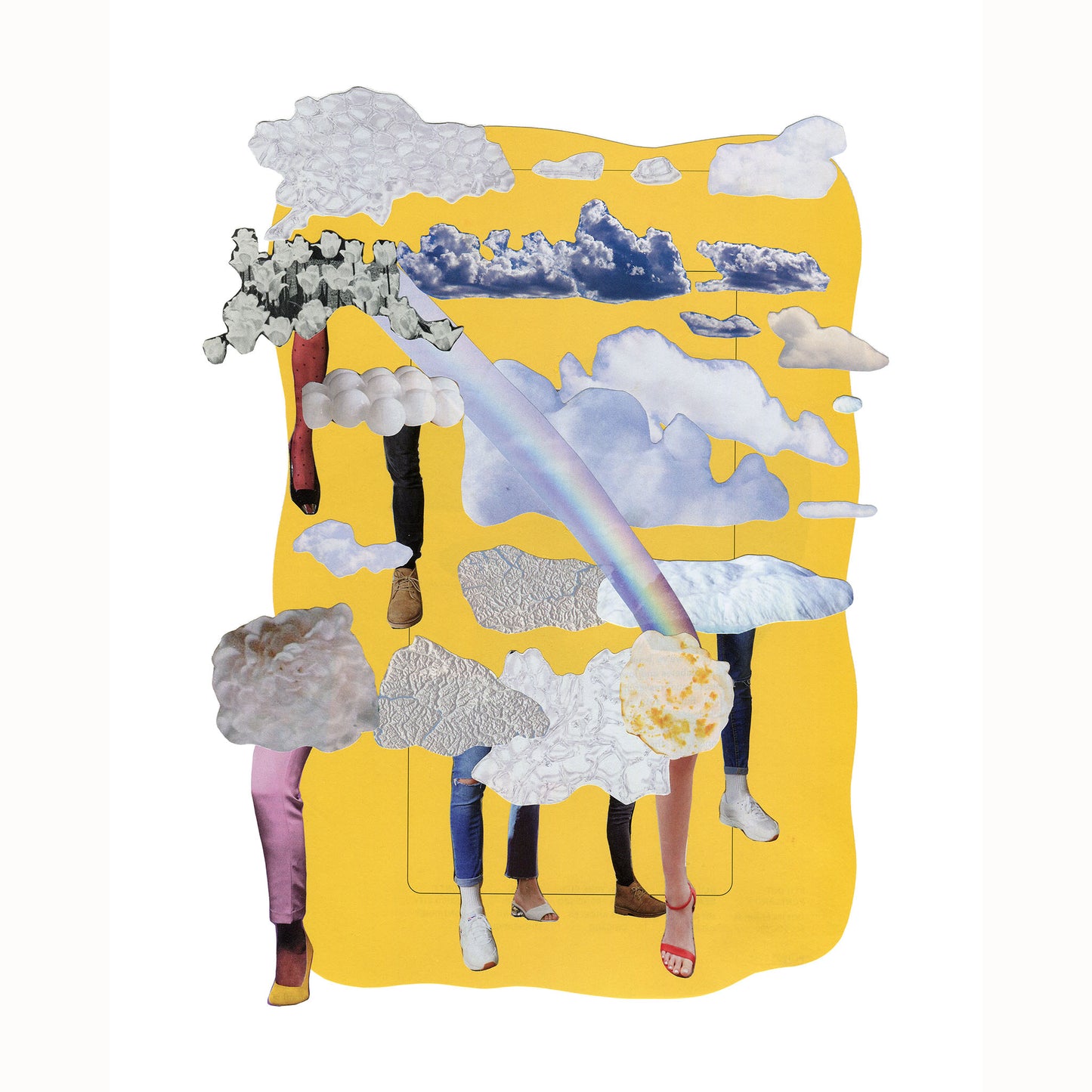 Cloudy Crowd - Collage Art Print