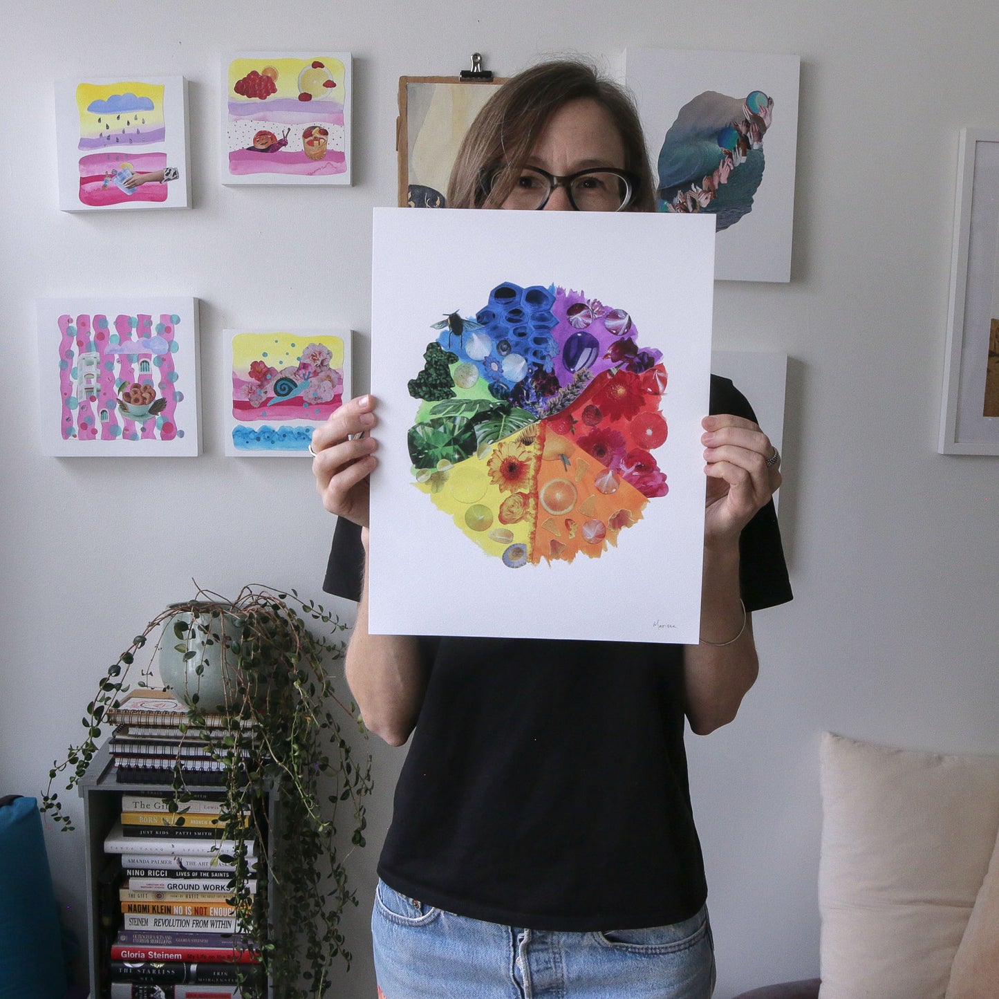 Colour Full Wheel - Collage Art Print