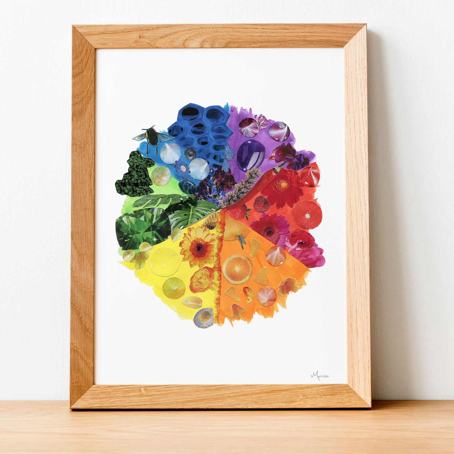 Colour Full Wheel - Collage Art Print