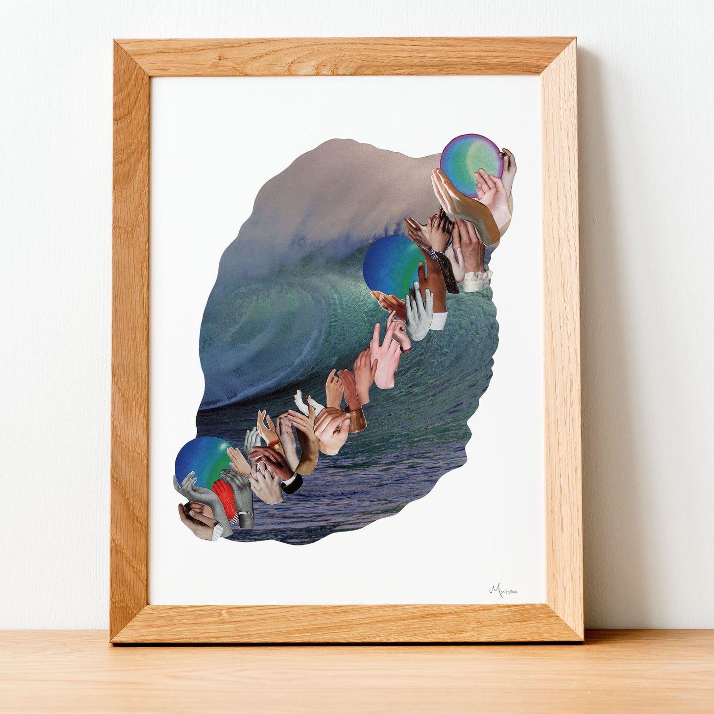 Three Waves - Collage Art Print