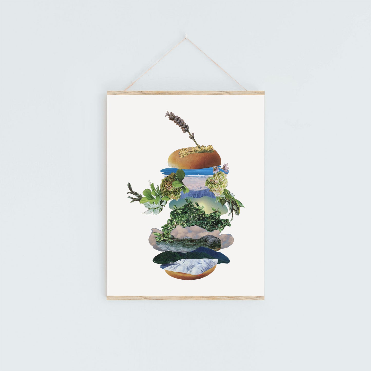 Botanical Burger - Collage Art Print