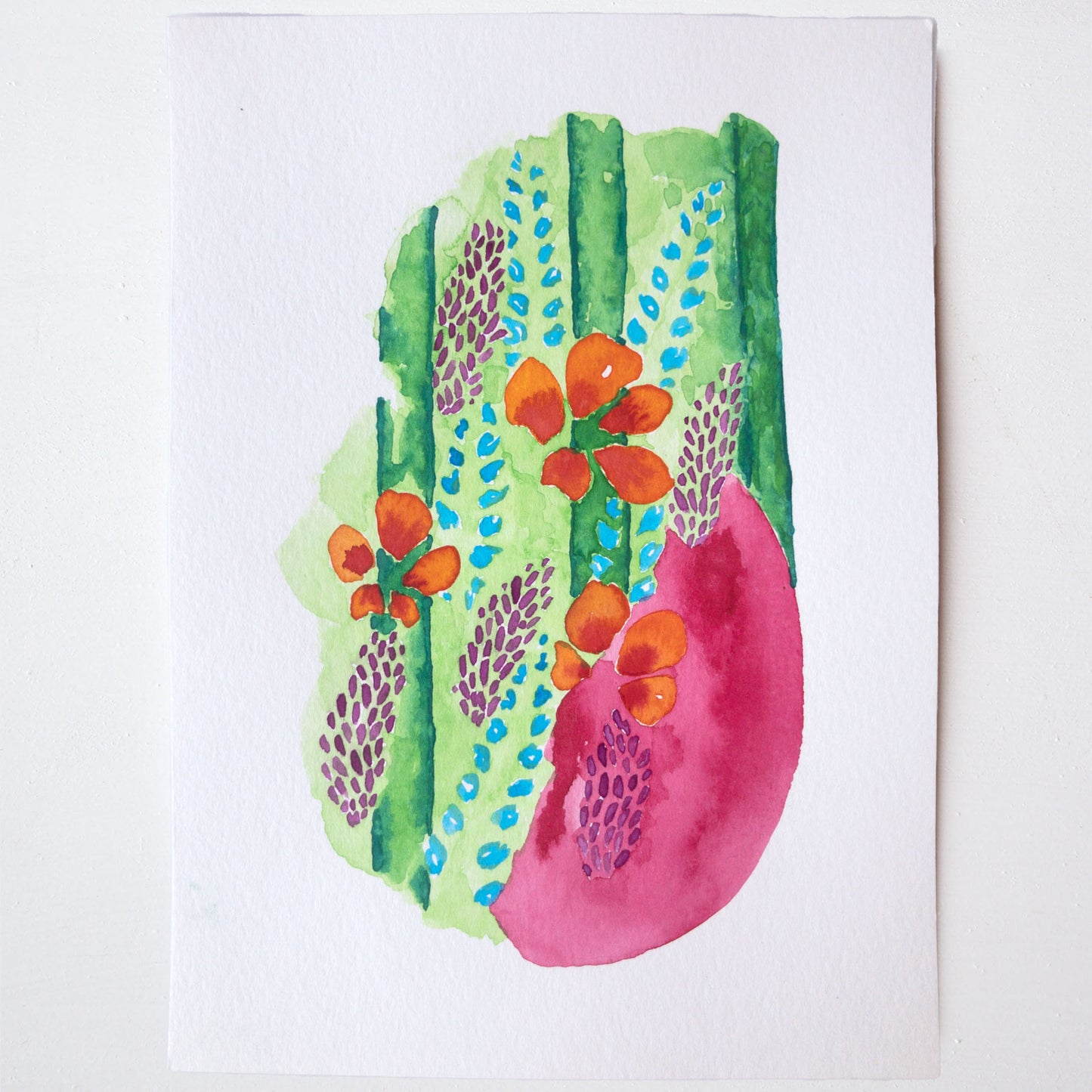 floral immortal original watercolour painting by artist Marissa Schiesser