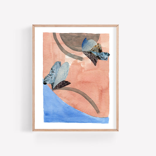 Blush Sky - Collage Art Print