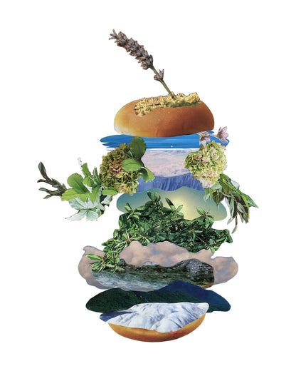 Botanical Burger - Collage Art Print