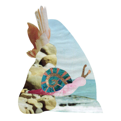 Breezy in Waves - Collage Art Print
