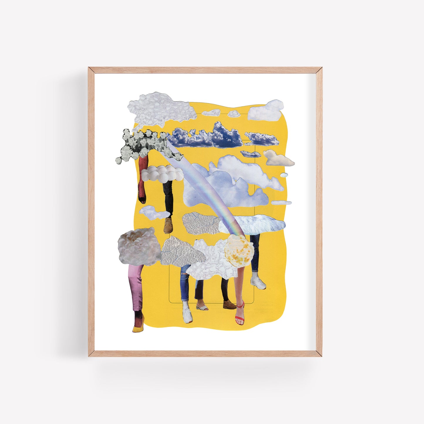 Cloudy Crowd - Collage Art Print