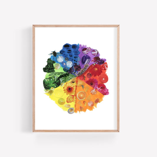 Colour Full Wheel - Collage Art Print