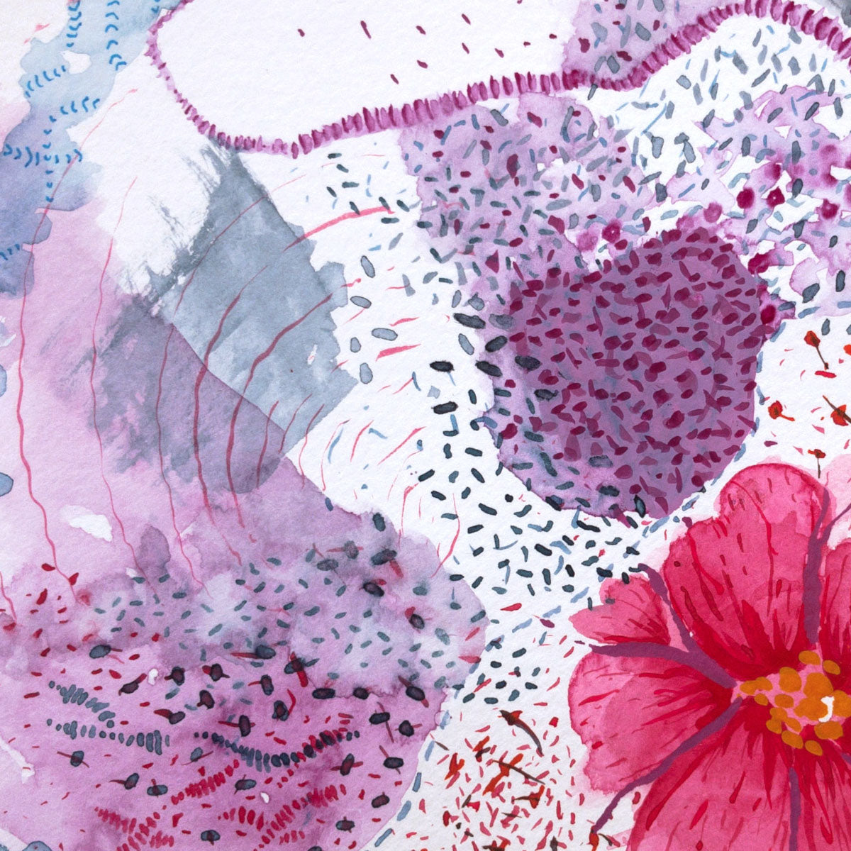 floral infinite original watercolour painting close up